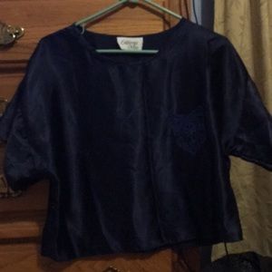 Blue Silk Pajama Set